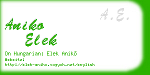 aniko elek business card